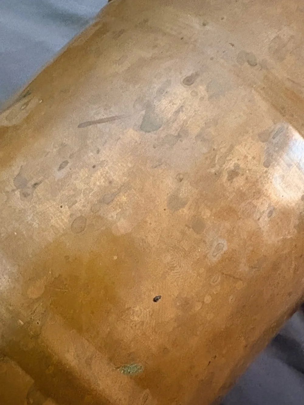 Vintage Copper Bucket with rod iron handles - Rustic 9.5